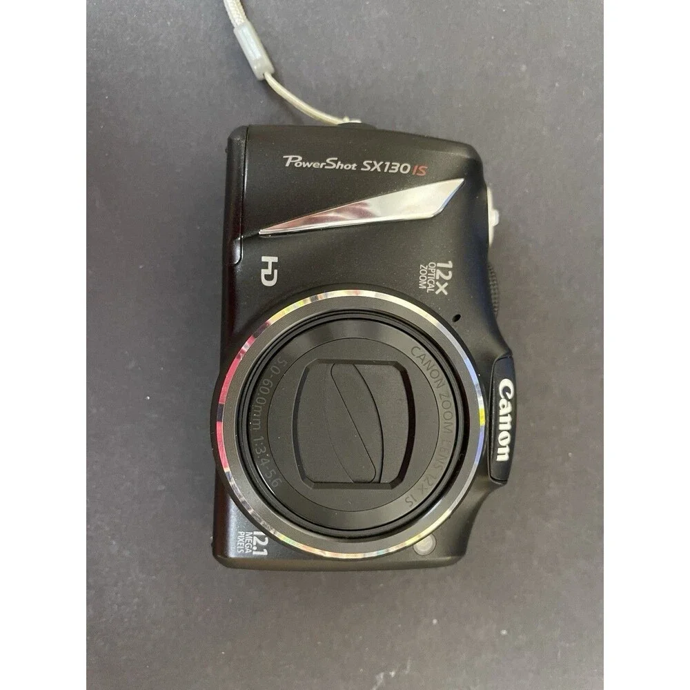 Canon PowerShot SX130 IS 12.1 MP Digital Camera 12x Optical Zoom w/ Case *Tested